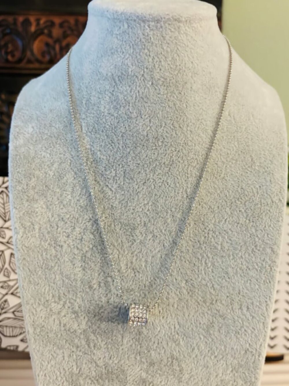 Park Lane Pavé Cube Pendant Necklace